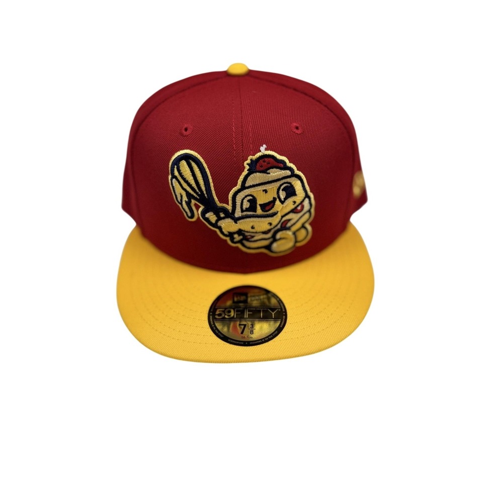 New Era 59FIFTY MiLB Shortcakes On Field Baseball Cap Mens 7 3/8 Red Yellow